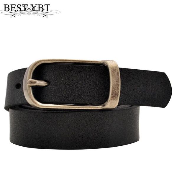 

ybt women imitation leather belt rerto alloy pin buckle belt casual simple fine dress cowboy fashion decoration women, Black;brown