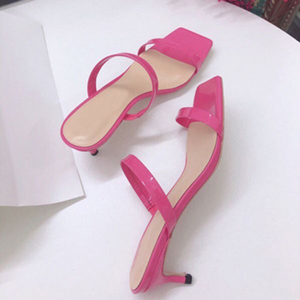 

2020 spring and autumn new suede metal head middle work pointed thin heel high heels simple single shoes female black q1104