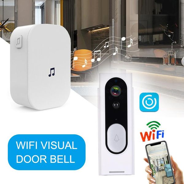 

video doorbell 1080p hd night vision wireless wifi security home monitor intercom door bell camera @m23