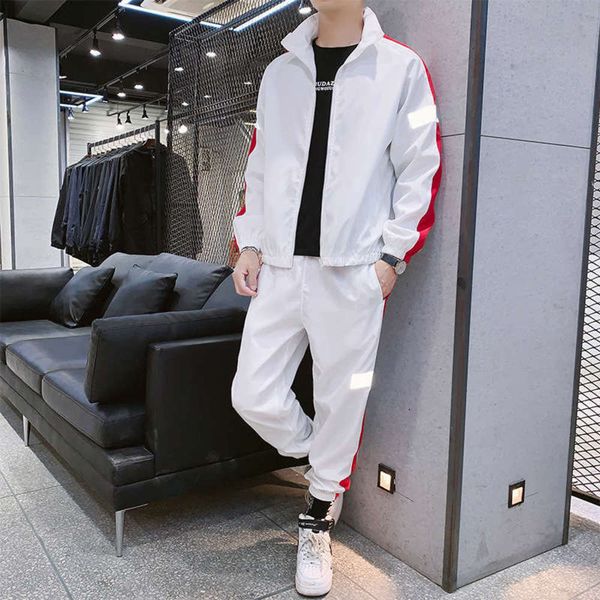 

sportswear autumn reflective strip suit work 2020 sanitary clothes net red men's wear, Gray