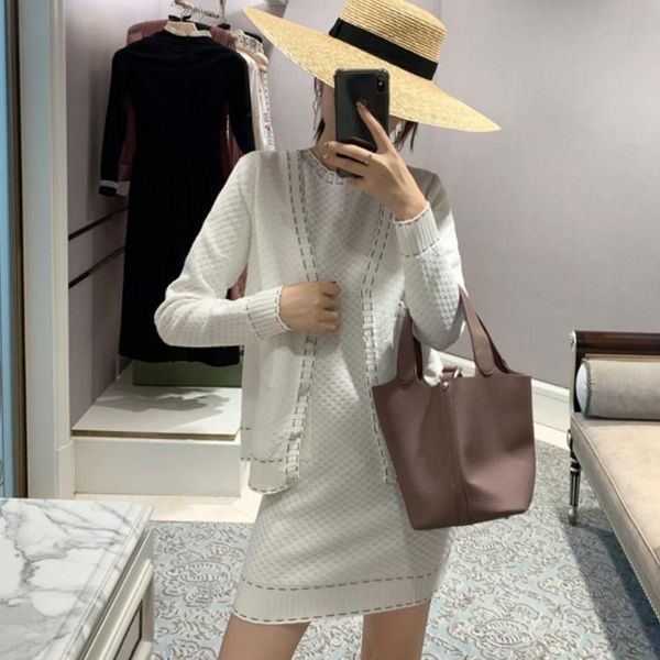 

women's tracksuits autumn women 2 piece set fashion knitting single breasted v neck cardigan coat + short sleeve ladies pocket sweater, Gray