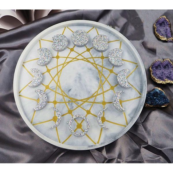 

diy lunar eclipse star moon clock dial sile mold for big size clock resin sile mould handmade tool diy epoxy res bbyxjz, Black