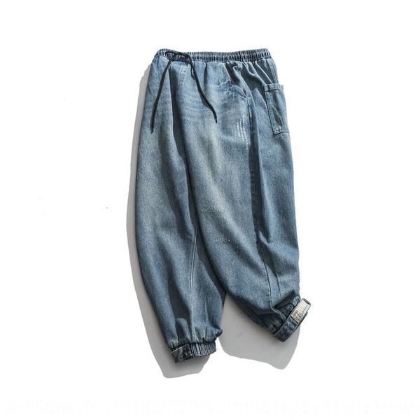 

beijie men's men's 2020 new autumn tide brand letter casual pants casual pants jeansjeans and jeans qcgx2, Blue