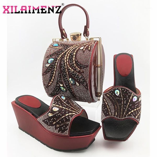 

dress shoes concise lady and bag to match in wine color ins selling african women hand for royal wedding party1, Black