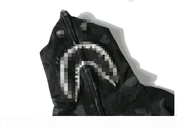 

new arrival shark mouth printed black hoodies men women cardigan hip hop fleece hoodies sport streetwear sweatshirts sizes m-xxl