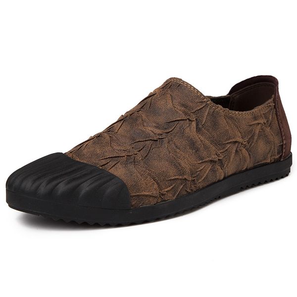 

comfortable men flats new casual shoes men driver leather shoe for men, Black