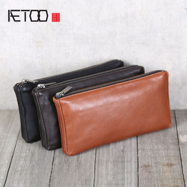 

hbp aetoo leather wallet sheep skin super soft wallet men and women, Red;black