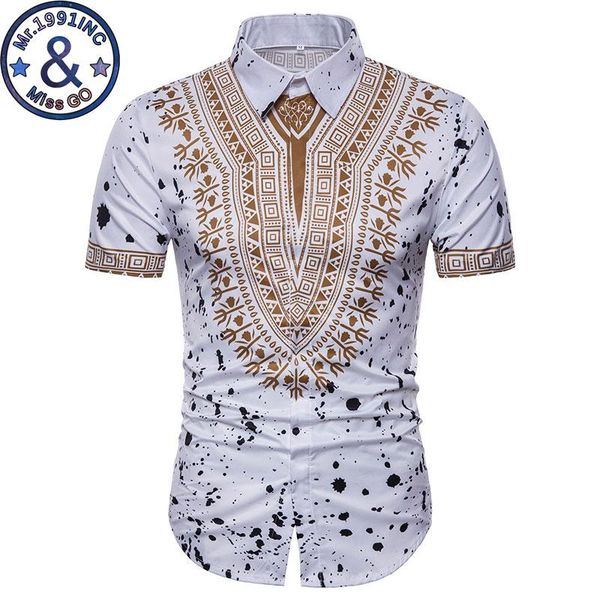 

mens hipster african dashiki social shirt 2020 brand new slim short sleeve dress shirts men summer causal shirt chemise homme, White;black