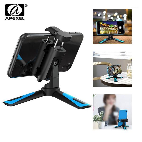 

apexel 360 rotation camera tripod portable stretch handheld tripod with bluetooth mobile phone clip for1