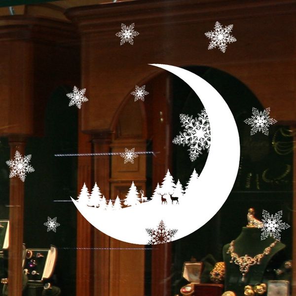 

wall month electrostatic window sticker glass snow diy stickers home decal christmas decoration new year wallpaper #m2