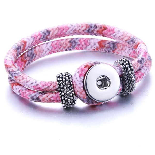 

new multi-color leather simple buckle snap bracelet 20cm fit diy 18mm snap buttons snap jewelry wholesale g bbyorj, Golden;silver