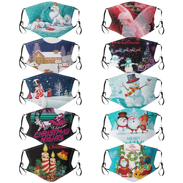 

new mask 1pc washable christmas cloth reusable face fabric masks snowman 3d printed anime mouth muffle pm25 foggy haze mascarillas