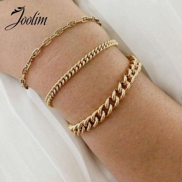 

joolim link chain bracelet stainless steel jewelry trendy jewelry 2020, Black