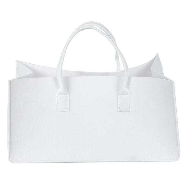 

felt handbag, felt storage bag, large capacity bag-milky white