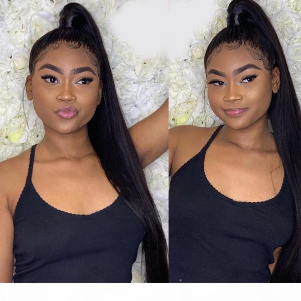 

brazilian straight 360 lace frontal wig with baby hair perruque cheveux humain 360 lace front human hair wigs, Black