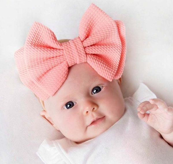 

color baby accessories infant baby girl cute big bow headband newborn solid headwear headdress nylon elastic ha jllbmf rimmer, Slivery;white