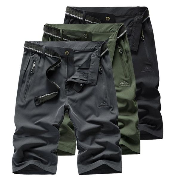 

men's shorts mens men summer stretch quick dry casual travel short man army green/black beach with zipper am380, White;black