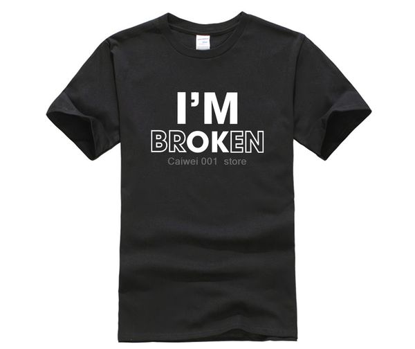 

fashion printed short sleeve i am ok letters broken sad boy original design tee black white printed hooded sweatshirt hoodie men t shirt