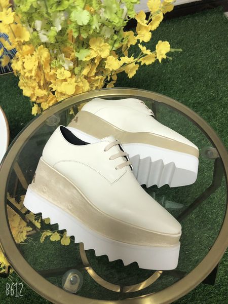 

2020 новой неподдельная кожа сдоба обуви, толстая подошва звезда обувь, модные brockpo одиночных ботинок женщин способ, Black