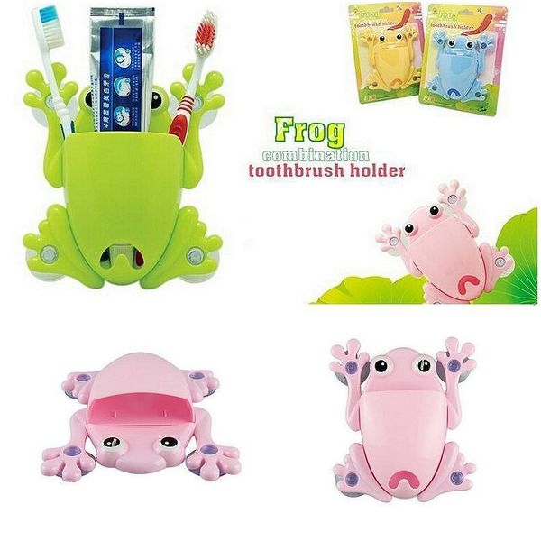 

a cartoon sucker frog toothbrush holder wall suction hook tooth brush holder home decor for kids bathroom acc bbyqve