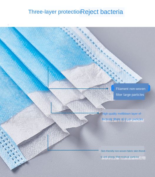 

dust-proof 3-layer meltblown cloth civil disposable anti- daily mask non