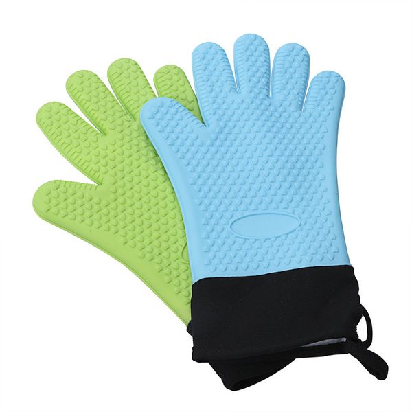 

silicone smoker oven mitts heat resistant waterproof grilling cooking baking gloves kitchen accessory