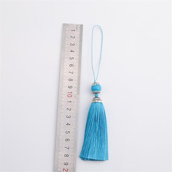 

5pcs pure color polyester with beads tassel pendant chinese knot tassel diy handicrafts curtain garment sewing accessories h jllgcn