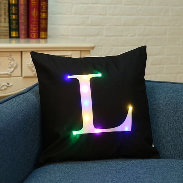 

led lantern glowing flannel cushion cover creative letter style custom wholesale pillow case