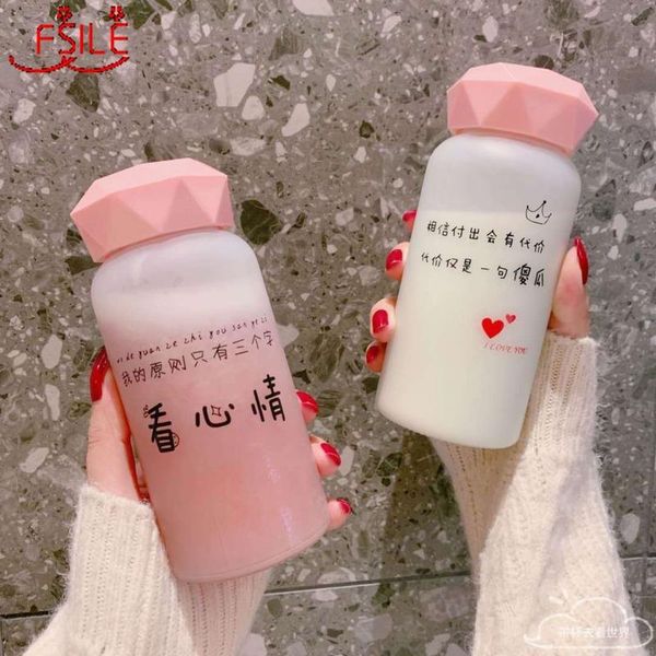 

promotion портативных стекла творческого чай матовой воды кубок подарки путешествие молоко fsile алмазные настроение yxltie garden_light