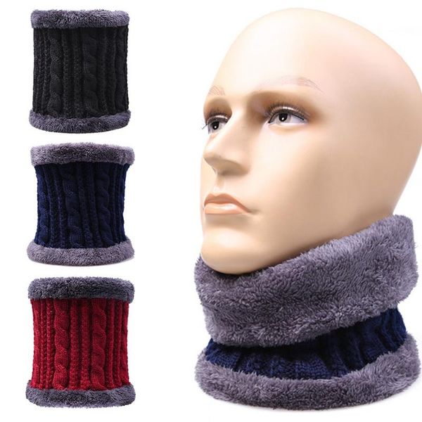 

winter warm collar knitted neck scarf shawl soft women men solid color wool plus velvet scarf winter new designer scarves, Blue;gray