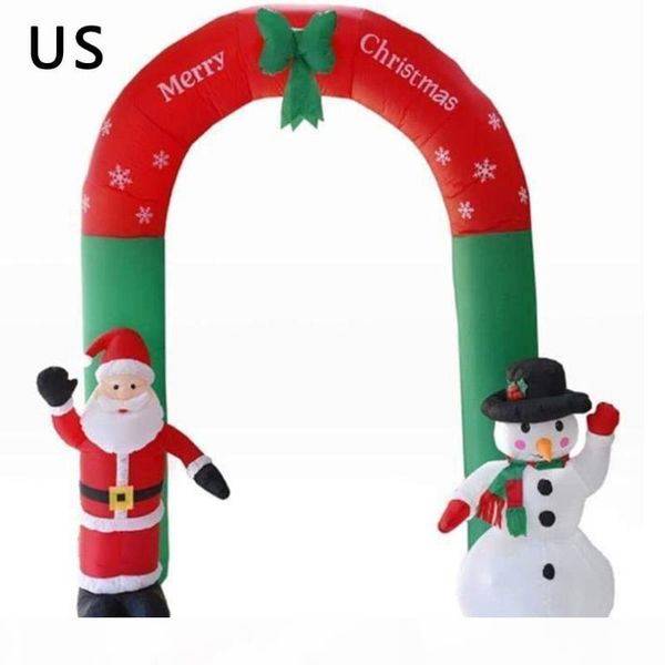 

2.4m christmas inflatable arch with santa claus and snowman cute outdoor indoor garden yard party inflatable