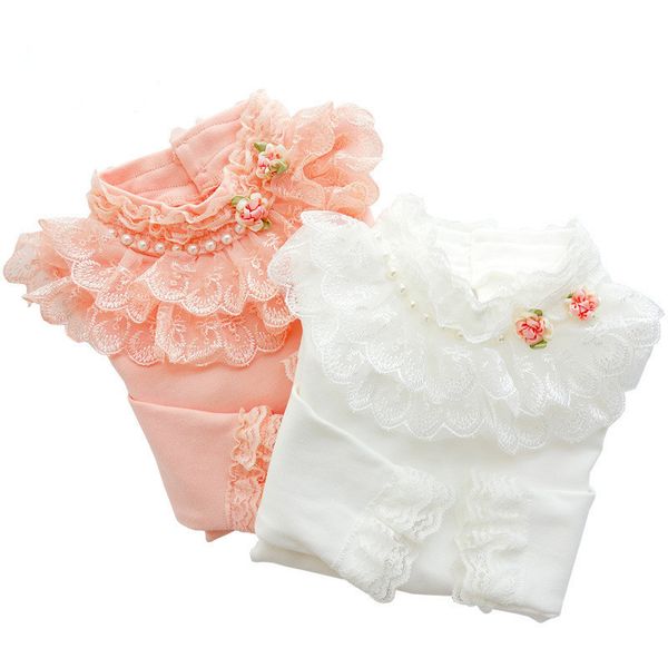 

3-13t school girl blouse shirts for girls girls blouse kids clothing for teenagers soild tees backing shirt with flowers y200704, White;black