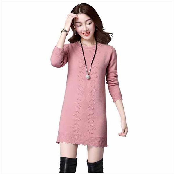 

2019 womens spring autumn long sleeve knit casual sweater plus size long sweaters for female ruffle pullovers sweater g406, White;black