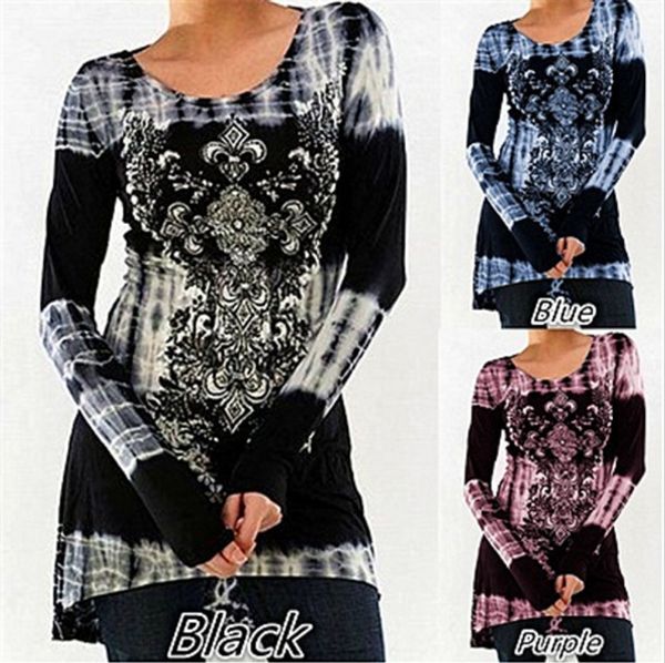 

new printed women's mid-length long sleeve new printed women's mid-length long sleeve t-shirt t-shirt t-shirt kwxqx, Black;gray