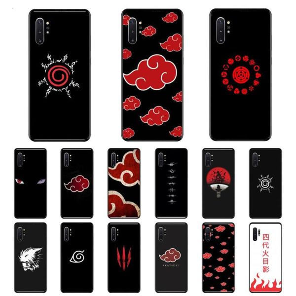 

akatsuki color case with naruto for samsung a31, a70, a20e, s10, e, s20 plus, note 9.20