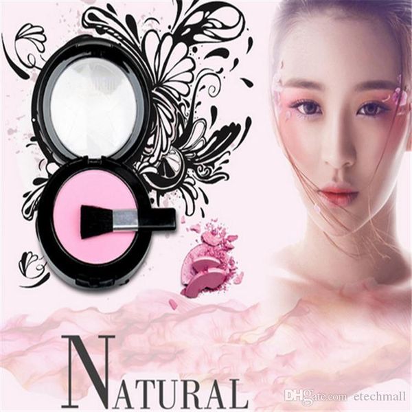 

soft pressed natural face blush powder blusher palette makeup with mirror brush