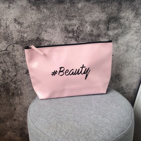 

new style nice women classic cosmetic bags light glue waterproof pink color