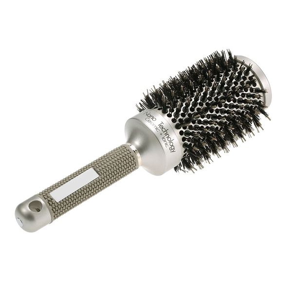 25 mm Keramik-Ionen-Rundkamm, Nano-Thermo-Haarrollenbürste, Borsten, Nylon-Gummigriff, Haar-Curling-Styling-Kamm