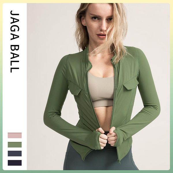 

running jackets zipper sports jacket quick-drying tight-fitting fitness autumn and winter yoga clothes, Black;red