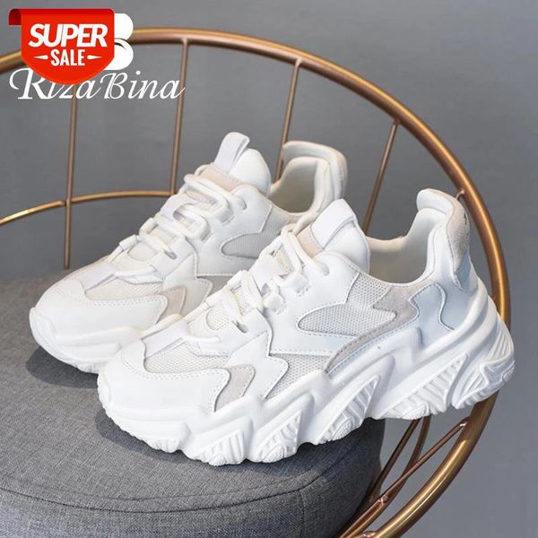 

rizabina real leather women sneakers fashion platform thick bottom shoes woman spring casual daily round toe footwear size 35-39 #8w1j