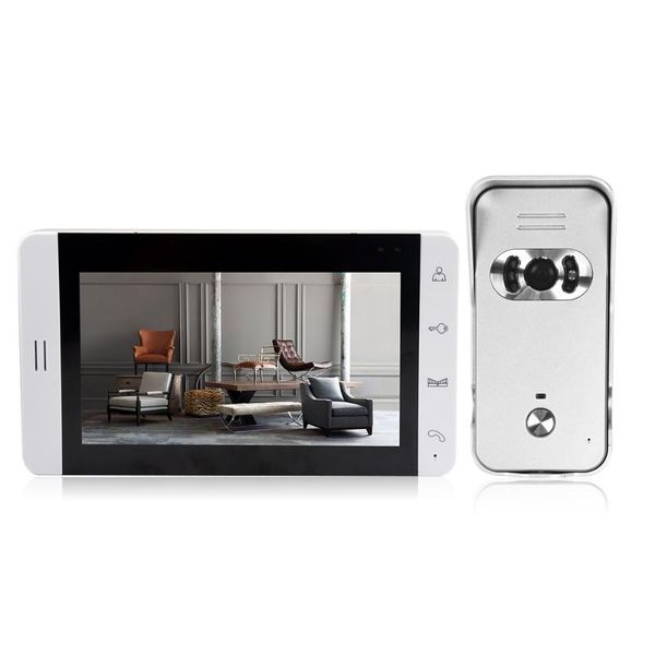 

7-inch lcd screen monitor door viewer door bell touch button video intercom ir night vision camera bell for apartment home
