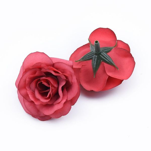 

10 шт. 5см свадебные декоративные цветы украшения дома аксессуары рождественские ремесла шелковые розы поддельные головы дешевые искусственн