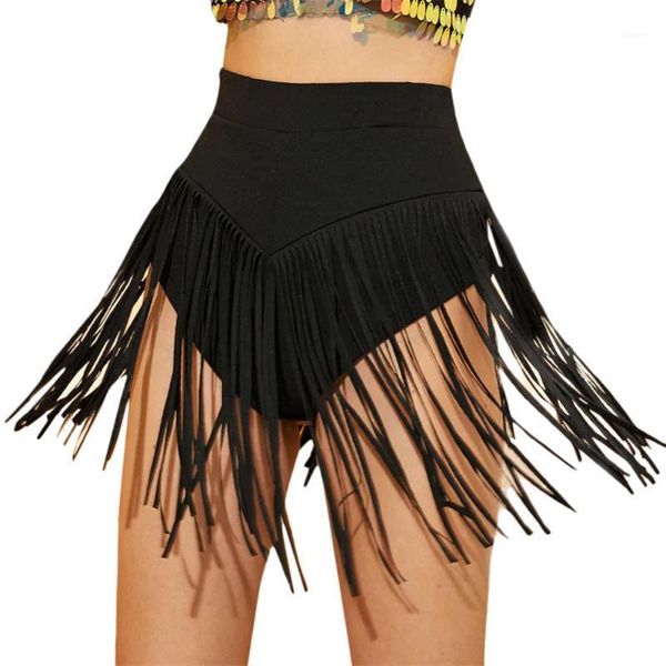 

jaycosin women clothes shorts black skinny high waist female shorts fashion tassel elastic waist solid color thin short pants1, White;black