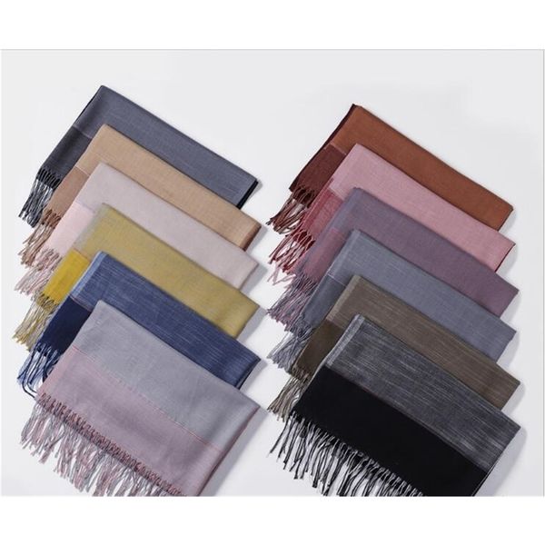 

spring new korean imitation cashmere warm sunscreen shawl fashion versatile plaid silk scarf wholesale y201024, Blue;gray