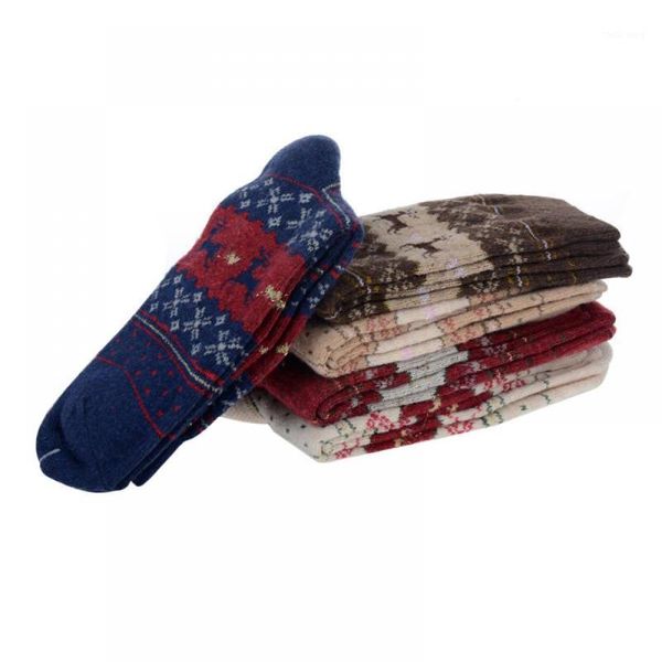 

cute christmas deer design casual knit wool socks men women warm thicken wool cashmere winter snow socks cute christmas1, Black
