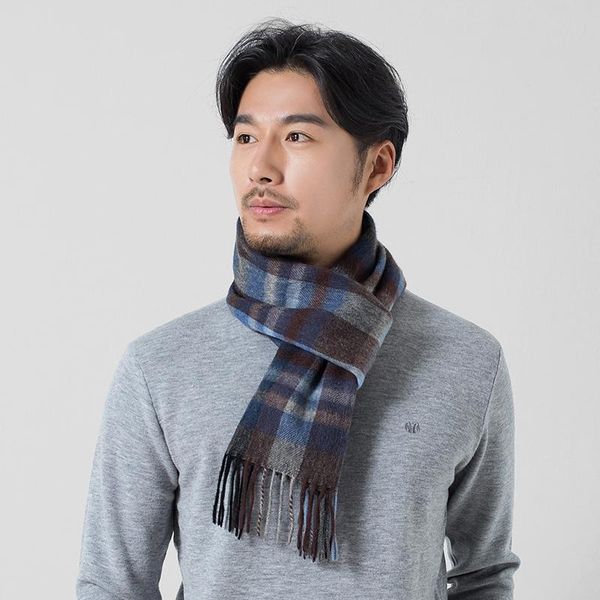 

scarves winter warm wool scarf for man neckerchief plaid tassels wraps and shawls echarpe homme bufanda hombre soft, Blue;gray
