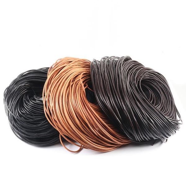 

5m dia 1/1.5/2/2.5/3/4/5/6mm 100% genuine leather round thong cord leather cord string rope necklace bracelet diy jewelr jllopn, White;red