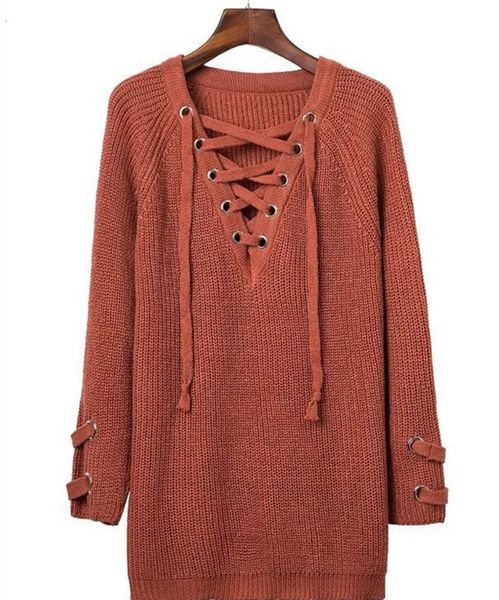 

new women's clothing in the european and american wind cuff adornment v-neck lace long sleeve knitted garment sweater, Black;brown