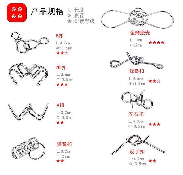 

8pcs set materials metal montessori puzzle wire iq mind brain teaser puzzles for children adults reliever toys gyh sqcvgw pingtoy