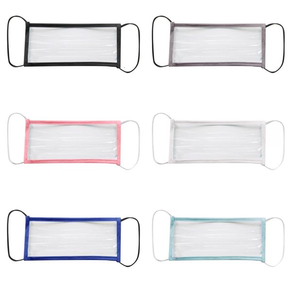 

full transparent protective masks breathable deaf-mute lip clear language for adults men women solid color edging anti-d
